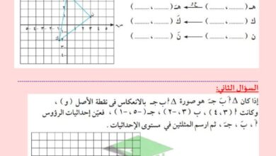 thumbnail of رياضيات مراجعة الاختبار القصير الاول للصف الثامن الفصل الثاني