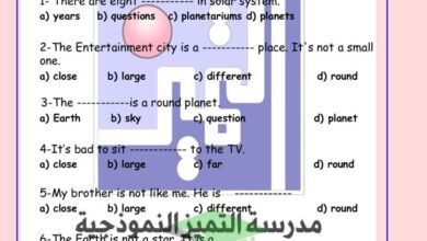 thumbnail of لغة انجليزية اوراق عمل روعة مدرسة التميز النموذجية للصف الرابع الفصل الثاني