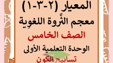 thumbnail of لغة عربية معجم الثروة اللغوية [تسابيح الكون] للصف الخامس الفصل الثاني