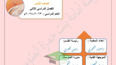 thumbnail of ملخص اسلامية مدرسة امامة بنت حمزة للصف الثامن الفصل الثاني