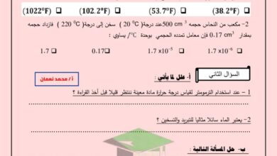 thumbnail of فيزياء نماذج الاختبار القصير ا. محمد نعمان للصف الحادي عشر الفصل الدراسي الثاني