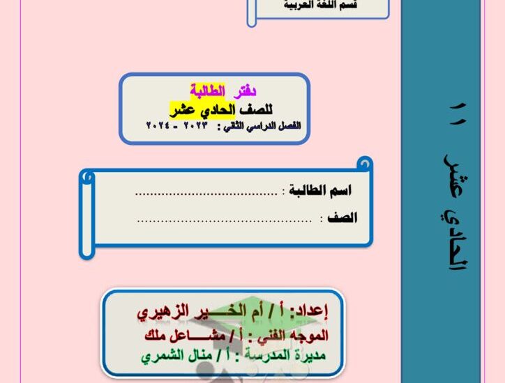 thumbnail of لغة عربية مذكرة ام الخير اوراق عمل شاملة المنهج للصف الحادي عشر الفصل الثاني
