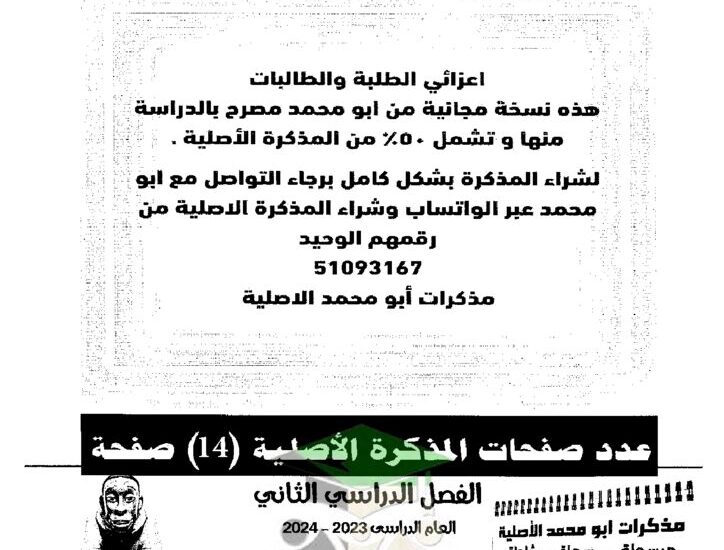 thumbnail of الدستور مذكرة ابو محمد للصف الثاني عشر الفصل الدراسي الثاني