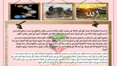 thumbnail of لغة عربية مشروع عجائب قدرة الله في خلق الكون للصف الثامن الفصل الثاني