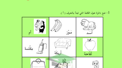 thumbnail of أوراق عمل عربي أول ابتدائي فصل أول