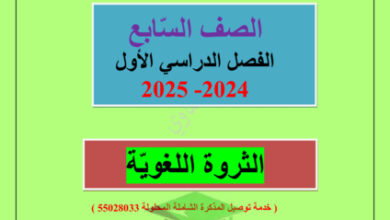 thumbnail of مذكرة الثروة اللغوية عربي للصف السابع الفصل الأول # العشماوي