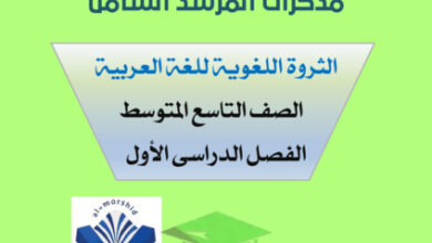 thumbnail of مذكرة عربي الثروة اللغوية للصف التاسع الفصل الأول# المرشد الشامل