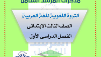 thumbnail of مذكرة عربي الثروة اللغوية للصف ثالث ابتدائي الفصل الأول