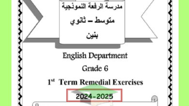 thumbnail of مذكرة انجليزي للصف السادس الفصل الأول # مدرسة الرفعة النموذجية