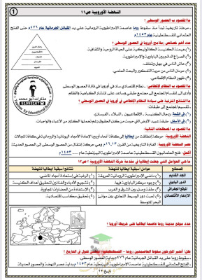 thumbnail of مذكرة ابو محمد النهضة الاوروبية تاريخ للصف الثاني عشر الفصل الثاني