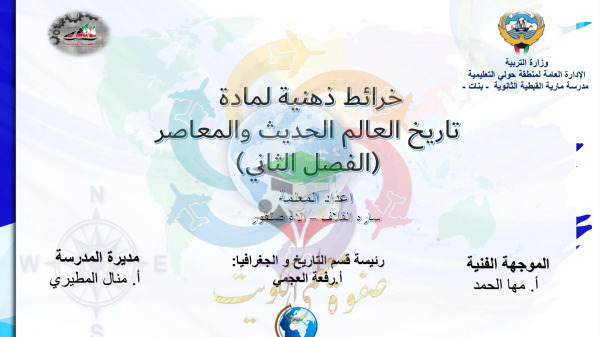 thumbnail of خرائط ذهنية تاريخ للصف الثاني عشر ادبي الفصل الثاني# مدرسة مارية القبطية