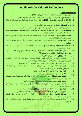 thumbnail of المراجعة النهائية أحياء للصف الثاني عشر علمي الفصل الثاني