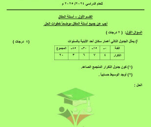 thumbnail of امتحان تجريبي رياضيات للصف الحادي عشر علمي الفصل الثاني # توجية الأحمدي