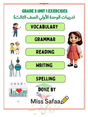 thumbnail of المنهج الجديد انجليزي للصف الثالث الابتدائي الفصل الأول مذكرة الوحدة الأولي