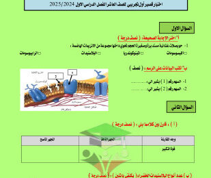 thumbnail of أحياء للصف العاشر الفصل الأول اختبار تجريبي قصير