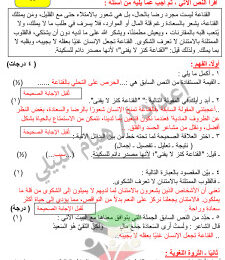 thumbnail of المنهج الجديد عربي للصف السابع الفصل الأول اختبار قصير (محلول)