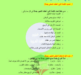 thumbnail of المنهج الجديد عربي للصف السادس الفصل الأول مهارات التذوق الفني