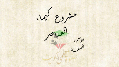 thumbnail of كيمياء للصف الحادي عشر علمي الفصل الأول مشروع كيمياء العناصر