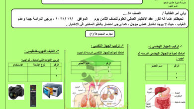 thumbnail of المنهج الجديد علوم للصف الثامن الفصل الأول مراجعة الاختبار العملي