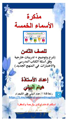 thumbnail of المنهج الجديد مذكرة الأسماء الخامسة عربي للصف الثامن الفصل الثاني