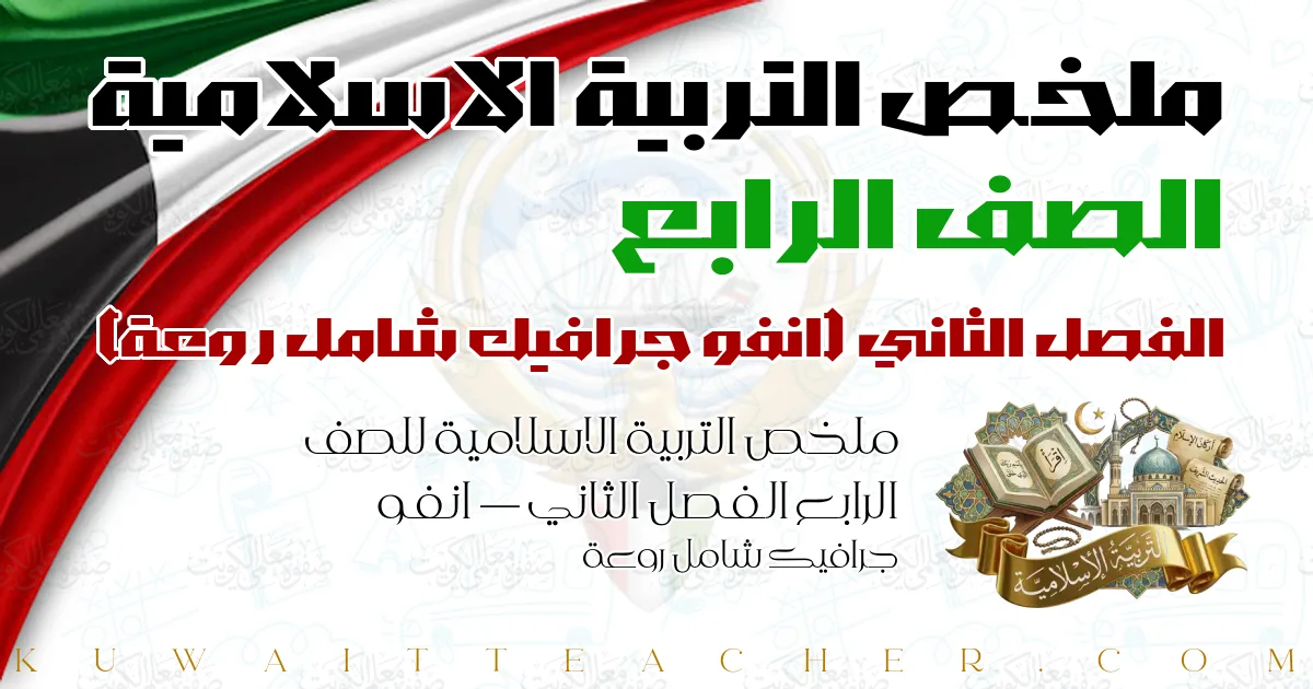ملخص التربية الاسلامية للصف الرابع الفصل الثاني — انفو جرافيك شامل روعة